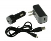 Charger 3 in 1 with USB Data Cable, USB Wall Charger and USB Car Charger for Nook