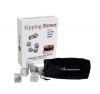 Sipping Stones Personal Set - Set of 6 Grey Whisky Chilling Rocks in Gift Box with Muslin Carrying Pouch - Made of 100% Pure Soapstone