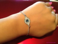 Crystal Lucky Eye Bracelet Known to Ward Off Evil, Jewelry Trendy Style Silver Tone Rhodium Plated, Perfect for Every Occasion, Gift and Holidays, Arrives in Gift Box, Crystal Lucky Eye Bracelet Known to Ward Off Evil, Jewelry Trendy Style Silver Tone Rhodium Plated, Perfect for Every Occasion, Gift and Holidays, Arrives in Gift Box,