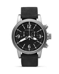 For the chronograph connoisseur, Burberry's polished steel casement and quartz movement define rugged elegance. Strap on this steely style to upgrade your timepiece portfolio. For the chronograph connoisseur, Burberry's polished steel casement and quartz movement define rugged elegance. Strap on this steely style to upgrade your timepiece portfolio.