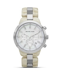 Frost every look with this icy-colored chronograph from MICHAEL Michael Kors. Sleek and sophisticated, it's exudes easy cool. Frost every look with this icy-colored chronograph from MICHAEL Michael Kors. Sleek and sophisticated, it's exudes easy cool.