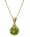 Effy Jewlery 14k Yellow Gold Peridot and Diamond Pendant, 1.74 TCW