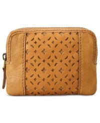 Buttery-soft embossed leather with fine detail stitching adorns this vintage-inspired design from Fossil. Plenty of interior compartments to stow coins, cash, cards and ID, while zip around closure keeps them safe and secure. Buttery-soft embossed leather with fine detail stitching adorns this vintage-inspired design from Fossil. Plenty of interior compartments to stow coins, cash, cards and ID, while zip around closure keeps them safe and secure.