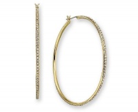 Lauren Ralph Lauren Earrings, Gold-Tone Mixed Metal and Crystal Accent Hoop Lauren Ralph Lauren Earrings, Gold-Tone Mixed Metal and Crystal Accent Hoop