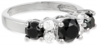 10k White Gold Black and White Diamond Ring (2 cttw) 10k White Gold Black and White Diamond Ring (2 cttw)