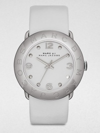 A sleek stainless steel design with a supple leather strap. Quartz movementWater resistant to 5 ATMRound stainless steel case, 36mm (1.4)Logo engraved bezelCobblestone colored dialDot and numeric hour markersSecond hand Cobblestone leather strapImported A sleek stainless steel design with a supple leather strap. Quartz movementWater resistant to 5 ATMRound stainless steel case, 36mm (1.4)Logo engraved bezelCobblestone colored dialDot and numeric hour markersSecond hand Cobblestone leather strapImported