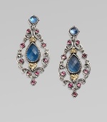 EXCLUSIVELY AT SAKS. Pink tourmaline and blue topaz stones set in sterling silver and accented with 18k gold. Pink tourmaline and blue topaz18k goldSterling silverLength, about 2.25Post backImported 