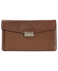 Take an elegant approach to accessorizing with this classic clutch from Cole Haan. Featuring rich leather and custom logo-embossed hardware, it pairs perfectly with your everyday carryall for a polished, on-the-go style. Take an elegant approach to accessorizing with this classic clutch from Cole Haan. Featuring rich leather and custom logo-embossed hardware, it pairs perfectly with your everyday carryall for a polished, on-the-go style.