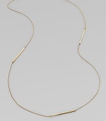 Radiant 18k goldplated sterling silver bar stations are accented in sparkling diamonds for a modern and elegant design. 18k goldplated sterling silverDiamonds, .06 tcwLength, about 36Slip-on styleMade in USA