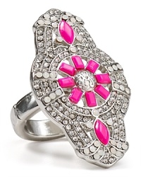 This silver-plated ring from Aqua is a bright way to electrify every look. We love the piece's chunky look - rock it against a neutral palette for a color-pop contrast. This silver-plated ring from Aqua is a bright way to electrify every look. We love the piece's chunky look - rock it against a neutral palette for a color-pop contrast.