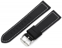 Hadley-Roma Men's MSM740RA 220 22-mm Black Silicone Layered Leather Watch Strap Hadley-Roma Men's MSM740RA 220 22-mm Black Silicone Layered Leather Watch Strap