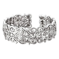 925 Silver Wide Filigree Design Cuff Bracelet 925 Silver Wide Filigree Design Cuff Bracelet