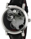 Movado Men's 0606566 Red Label Planisphere w/ Black Alligator Leather Strap Watch