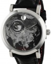 Movado Men's 0606565 Red Label Planisphere w/ Black Alligator Leather Strap Watch