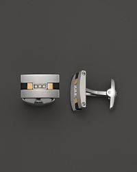Striking onyx, a glittering diamond and bright 18K. gold enhance the gleam of sterling silver. By Dolan & Bullock. From the Onyx & Diamond Collection. Striking onyx, a glittering diamond and bright 18K. gold enhance the gleam of sterling silver. By Dolan & Bullock. From the Onyx & Diamond Collection.