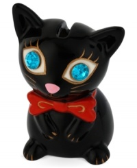 Store your hard-earned scratch in this ceramic kitty bank from Betsey Johnson. Glass crystal and a red bow tie accent, plus gold-tone details enhance the cuteness factor. Item comes packaged in a signature Betsey Johnson Gift Box. Approximate height: 3-3/4 inches. Store your hard-earned scratch in this ceramic kitty bank from Betsey Johnson. Glass crystal and a red bow tie accent, plus gold-tone details enhance the cuteness factor. Item comes packaged in a signature Betsey Johnson Gift Box. Approximate height: 3-3/4 inches.