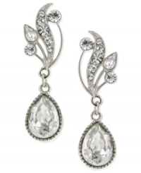 Fashion fresh from the vine. These drop earrings from 2028 display Swarovski stones in teardrop silhouettes hanging from a vine-inspired post. Crafted in silver-tone mixed metal. Approximate drop: 3/4 inch. Fashion fresh from the vine. These drop earrings from 2028 display Swarovski stones in teardrop silhouettes hanging from a vine-inspired post. Crafted in silver-tone mixed metal. Approximate drop: 3/4 inch.