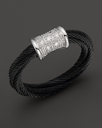 Charriol Stainless Steel and Black PVD Celtic Noir Ring with Diamonds, 0.06 ct. t.w. Charriol Stainless Steel and Black PVD Celtic Noir Ring with Diamonds, 0.06 ct. t.w.