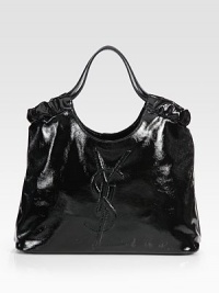 A slouchy carryall for your must-have items in patent leather, complete with iconic signature stitching. Double top handles, 8½ dropOne inside open pocketCotton lining15½ X 9¾ X 5¼D Made in Italy A slouchy carryall for your must-have items in patent leather, complete with iconic signature stitching. Double top handles, 8½ dropOne inside open pocketCotton lining15½ X 9¾ X 5¼D Made in Italy