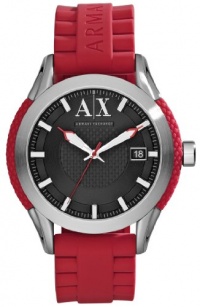 Armani Exchange Mens Red Rubber Strap Watch Armani Exchange Mens Red Rubber Strap Watch