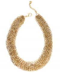 Links of luxury. A multitude of polished chains create an opulent collar necklace. Crafted in gold tone mixed metal; by Alfani. Approximate length: 17 inches + 3-inch extender. Links of luxury. A multitude of polished chains create an opulent collar necklace. Crafted in gold tone mixed metal; by Alfani. Approximate length: 17 inches + 3-inch extender.