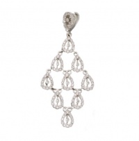 925 Sterling Silver Pendant Pyramid Drop Chandelier Style CZ Designer Inspired - Incl. ClassicDiamondHouse Free Gift Box & Cleaning Cloth 925 Sterling Silver Pendant Pyramid Drop Chandelier Style CZ Designer Inspired - Incl. ClassicDiamondHouse Free Gift Box & Cleaning Cloth