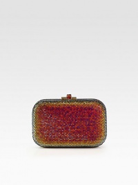 A bold, ombre style encrusted in colorful crystals.Concealable chain shoulder strap, 9 dropSlide clasp closureLeather lining5W X 3¼H X 1¾DMade in Italy A bold, ombre style encrusted in colorful crystals.Concealable chain shoulder strap, 9 dropSlide clasp closureLeather lining5W X 3¼H X 1¾DMade in Italy