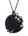 Black Drusy Crystal Necklace Spiked Edgy Statement Pendant Fashion Jewelry