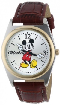 Disney Men's MCK623 Mickey Mouse Moving Hands Brown Strap Watch Disney Men's MCK623 Mickey Mouse Moving Hands Brown Strap Watch