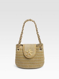 A lightweight summer essential crafted in metallic-woven straw and finished with a whimsical starfish medallion.Shoulder strap, 6 drop Snap flap closure Protective metal feet Split interior compartment One interior zip pockets Two open pockets Removable mirror compact 7½W X 6H X 4½D Imported A lightweight summer essential crafted in metallic-woven straw and finished with a whimsical starfish medallion.Shoulder strap, 6 drop Snap flap closure Protective metal feet Split interior compartment One interior zip pockets Two open pockets Removable mirror compact 7½W X 6H X 4½D Imported