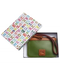 Stay elegantly on-trend with luxe leather lovely from Dooney & Bourke. Signature accents, detail stitching and flirty tassel dress the outside, while the convenient wristlet strap offers instant versatility. Stay elegantly on-trend with luxe leather lovely from Dooney & Bourke. Signature accents, detail stitching and flirty tassel dress the outside, while the convenient wristlet strap offers instant versatility.