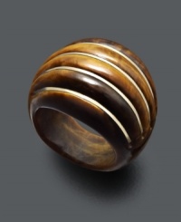 A natural design with a neutral theme. This free-spirited style features a tiger's eye band accented by 14k gold. Size 7. A natural design with a neutral theme. This free-spirited style features a tiger's eye band accented by 14k gold. Size 7.