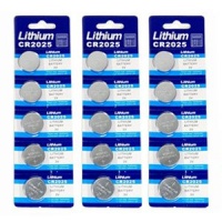 Bluecell 15 Pcs CR2025 Lithium Button Cell Battery 3V for Watch Toy Calculator