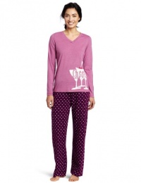 Hue Sleepwear Women's Graphic Cheers Sleepwear Set Hue Sleepwear Women's Graphic Cheers Sleepwear Set