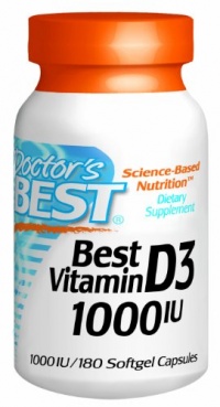Doctor's Best Best Vitamin D3 1000 IU, Softgel Capsules, 180-Count Doctor's Best Best Vitamin D3 1000 IU, Softgel Capsules, 180-Count