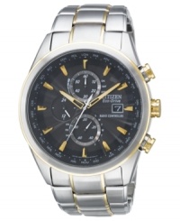 Traverse the globe with style and precision with Citizen's durable World Chronograph A-T timepiece. Built with Eco-Drive, harnessing natural and artificial light, never needing a battery. Traverse the globe with style and precision with Citizen's durable World Chronograph A-T timepiece. Built with Eco-Drive, harnessing natural and artificial light, never needing a battery.