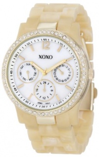 XOXO Women's XO5521 Plastic Horn Bracelet with Rhinestones on Gold Case Watch XOXO Women's XO5521 Plastic Horn Bracelet with Rhinestones on Gold Case Watch