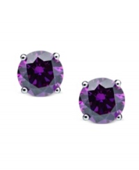Celebrate your favorite month of the year with these February birthstone earrings by CRISLU. Stud earrings feature round-cut, amethyst-colored cubic zirconias (3 ct. t.w.) set in sterling silver with a platinum finish. Approximate diameter: 1/4 inch. Celebrate your favorite month of the year with these February birthstone earrings by CRISLU. Stud earrings feature round-cut, amethyst-colored cubic zirconias (3 ct. t.w.) set in sterling silver with a platinum finish. Approximate diameter: 1/4 inch.