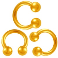 16g 16 gauge 1.2mm , 1/4 inch 6mm long - gold color anodized surgical steel circular barbell bulk eyebrow bar lip tragus horseshoe rings earrings lot APSU- Pierced Jewelry Body Piercing Jewellery- Set of 3 16g 16 gauge 1.2mm , 1/4 inch 6mm long - gold color anodized surgical steel circular barbell bulk eyebrow bar lip tragus horseshoe rings earrings lot APSU- Pierced Jewelry Body Piercing Jewellery- Set of 3