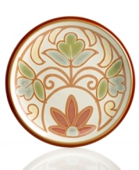Part of Denby's mix-and-match Fire dinnerware collection, the Fire Bloom salad plate flourishes in warm earth tones to create a contrasting yet coordinated look in durable stoneware. Part of Denby's mix-and-match Fire dinnerware collection, the Fire Bloom salad plate flourishes in warm earth tones to create a contrasting yet coordinated look in durable stoneware.