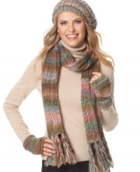 Bring an easy bohemian touch to harsh winter days with this lovely scarf by Cejon. Bring an easy bohemian touch to harsh winter days with this lovely scarf by Cejon.