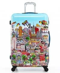 See the world. Emblazoned with your favorite cityscape, this hardside suitcase keeps the excitement of travel in the air, showcasing the biggest and best scenes from the city that stole your heart in Charles Fazzino's iconic 3-D pop art style. Wander the carnival of Venice, get lost in the legendary streets of New York, fall in love with the lights of Paris or cherish the posh spirit of London, all before you board the plane. 7-year warranty. See the world. Emblazoned with your favorite cityscape, this hardside suitcase keeps the excitement of travel in the air, showcasing the biggest and best scenes from the city that stole your heart in Charles Fazzino's iconic 3-D pop art style. Wander the carnival of Venice, get lost in the legendary streets of New York, fall in love with the lights of Paris or cherish the posh spirit of London, all before you board the plane. 7-year warranty.