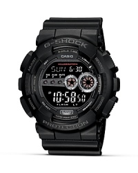 Shock and water resistant, this tough resin watch does it all. With an auto LED illuminator, flash alert, world time, five daily alarms with one 1-time alarm, 1/100 second stopwatch, countdown timer, multi-home time and 12/24 hour formats. Shock and water resistant, this tough resin watch does it all. With an auto LED illuminator, flash alert, world time, five daily alarms with one 1-time alarm, 1/100 second stopwatch, countdown timer, multi-home time and 12/24 hour formats.