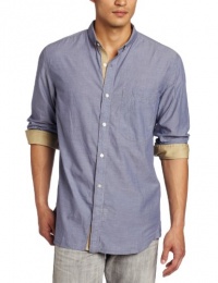 French Connection Men's Stebbns Chambray Voile Long Sleeve Shirt French Connection Men's Stebbns Chambray Voile Long Sleeve Shirt