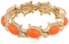 Anne Klein Arden Gold-Tone Tangerine Colored Turtle Stretch Bracelet, 7.25