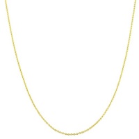 14 Karat Yellow Gold 0.8-mm Flat Round Cable Chain (18 Inch) 14 Karat Yellow Gold 0.8-mm Flat Round Cable Chain (18 Inch)