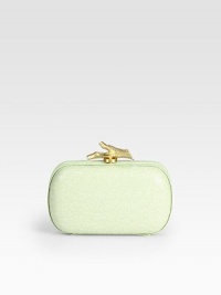 Glimmering sequins adorn this compact shape in an iced pastel hue, topped off with a beautiful goldtone clasp. Chain shoulder strap, 20½ dropTop clasp closureOne inside open pocketFully lined5¼W X 3½H X 1½DImported Glimmering sequins adorn this compact shape in an iced pastel hue, topped off with a beautiful goldtone clasp. Chain shoulder strap, 20½ dropTop clasp closureOne inside open pocketFully lined5¼W X 3½H X 1½DImported