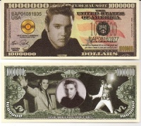 Elvis Presely $Million Dollar Novelty Collectible Bill W/ Free Plastic bill protector Elvis Presely $Million Dollar Novelty Collectible Bill W/ Free Plastic bill protector
