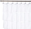 Carnation Home Fashions Carmen Crushed Voile Fabric Shower Curtain, White