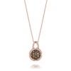 Le Vian Chocolate Diamond Flower Pendant in 14kt Rose Gold with 0.84 Carats of Chocolate and White Diamonds